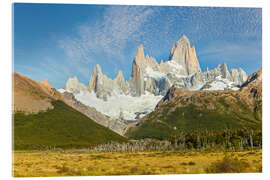 Acrylic print Sunny day at Fitz Roy in Patagonia