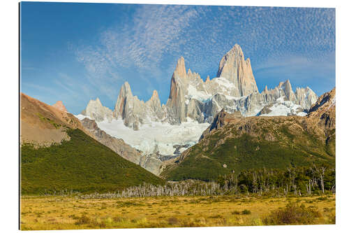 Quadro em plexi-alumínio Sunny day at Fitz Roy in Patagonia