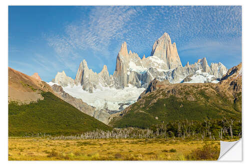 Wandsticker Sonniger Tag am Fitz Roy in Patagonien