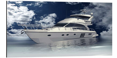 Tableau en aluminium Modern luxury yacht on the sea