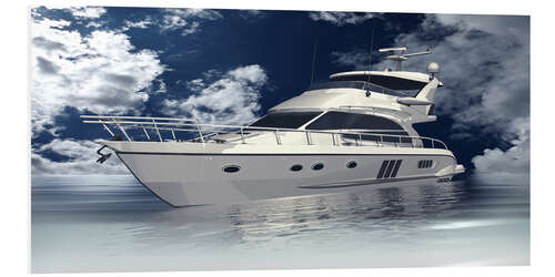 Tableau en PVC Modern luxury yacht on the sea