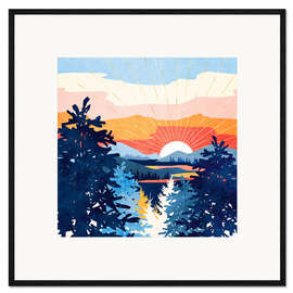 Impresión de arte enmarcada Sunset Lake