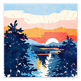 Poster Sunset Lake