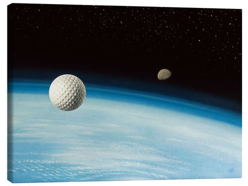 Canvas print Golf ball in space