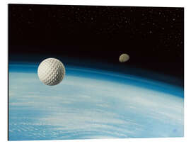 Magnettafel Golfball im All