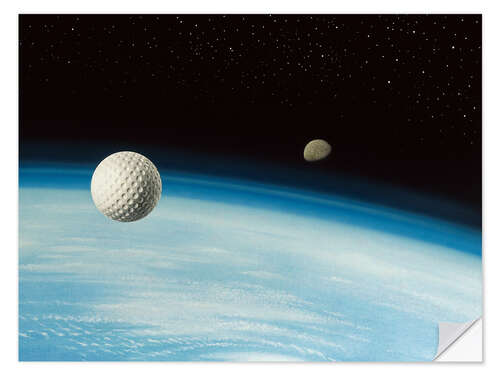 Selvklebende plakat Golf ball in space