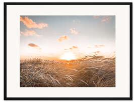 Gerahmter Kunstdruck Sonnenuntergang auf Sylt