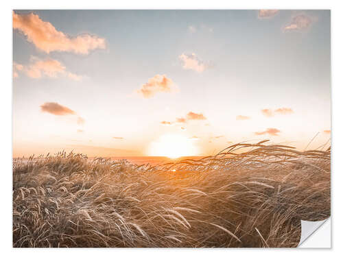 Selvklebende plakat Sunset on Sylt