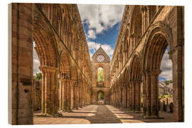 Holzbild Ruine des Klosters Jedburgh Abbey, Schottland