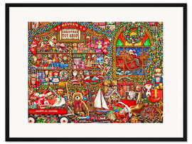 Gerahmter Kunstdruck Spielzeugladen vom Weihnachtsmann