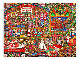 Wall print  Santa&#039;s Toy Shop - Michael Fishel