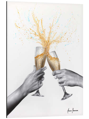 Aluminium print Celebrate with champagne