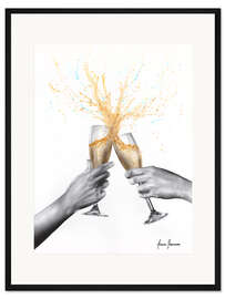 Gerahmter Kunstdruck Mit Sekt feiern