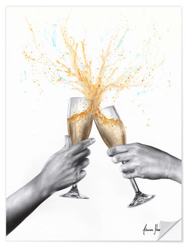 Selvklæbende plakat Celebrate with champagne