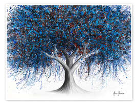 Poster Saphirblauer Jahreszeitenbaum