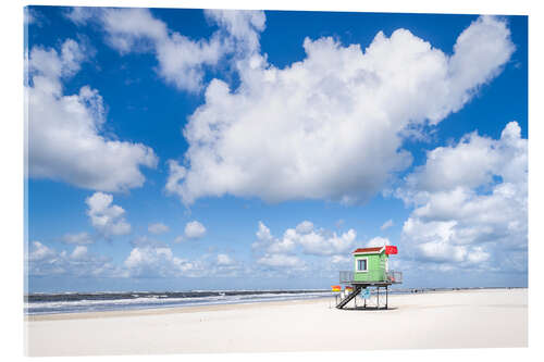 Acrylglasbild Nordseestrand Westbad auf Langeoog