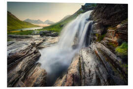 Tableau en PVC Waterfall - Romsdalseggen in Norway