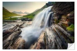 Adesivo murale Waterfall - Romsdalseggen in Norway