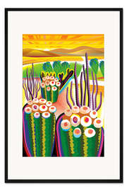 Gerahmter Kunstdruck Kaktuslandschaft