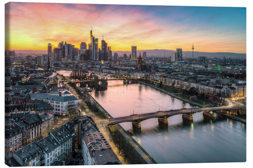 Canvas print Sunset in Frankfurt am Main