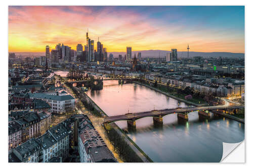 Naklejka na ścianę Sunset in Frankfurt am Main