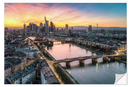 Selvklebende plakat Sunset in Frankfurt am Main