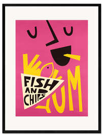 Gerahmter Kunstdruck Yum Fish and Chips