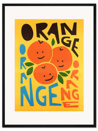 Gerahmter Kunstdruck Glückliche Orangen