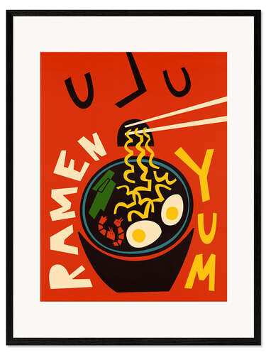 Impressão artística com moldura Ramen