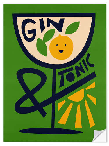 Selvklebende plakat Gin Tonic