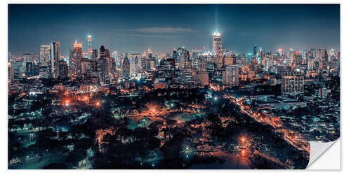 Naklejka na ścianę Night In Bangkok