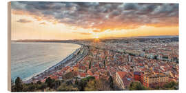 Wood print The City Of Nice