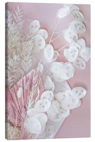 Canvas print Pink mix of dried flowers