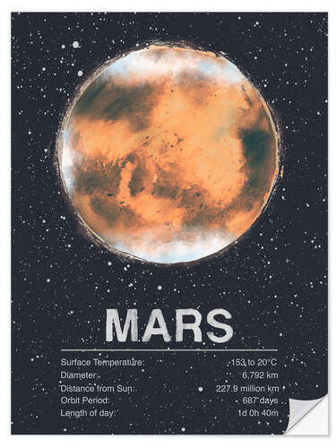 Sticker mural Mars