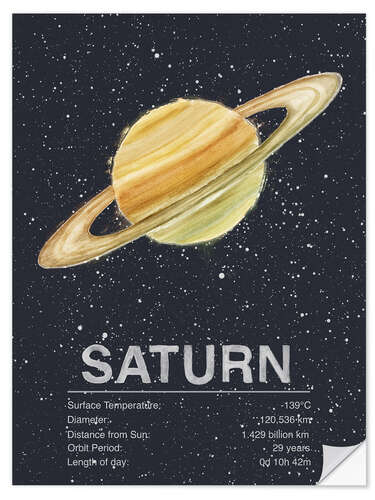 Selvklebende plakat Saturn