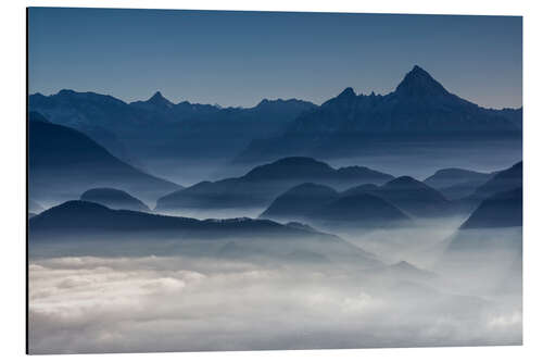 Aluminium print Silhouette of the Watzmann