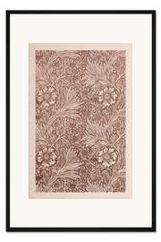 Gerahmter Kunstdruck Ringelblume, beige