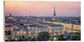 Wood print Turin Sunset