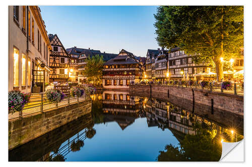 Wall sticker La Petit France in Strasbourg in the evening