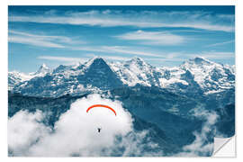 Sticker mural Paraglider pilot in front of the Bernese Alps