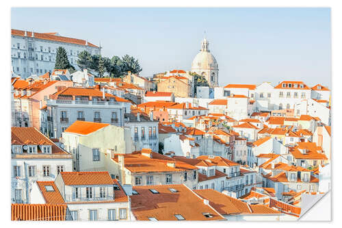 Selvklebende plakat Lisbon roofs