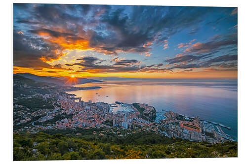 Foam board print Monaco sunrise