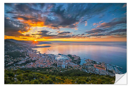 Muursticker Monaco sunrise