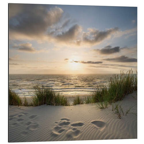 Aluminium print Footsteps in the sand I