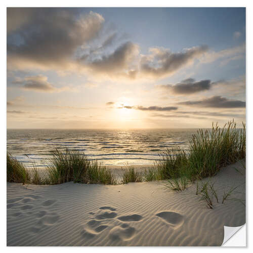 Sticker mural Footsteps in the sand I