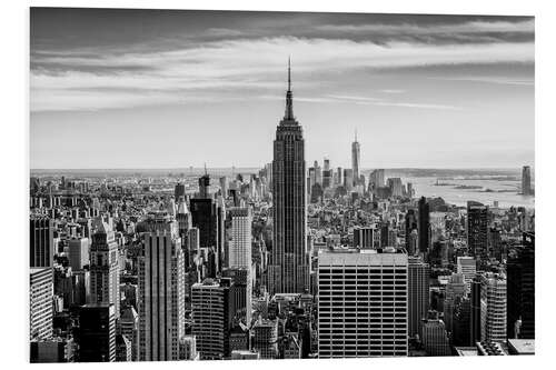 Stampa su PVC Manhattan skyline, NYC, b/w