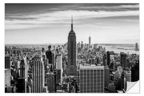 Vinilo para la pared Manhattan skyline, NYC, b/w