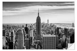 Selvklebende plakat Manhattan skyline, NYC, b/w