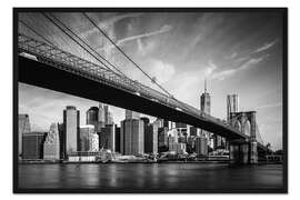Gerahmter Kunstdruck Unter der Brooklyn Bridge
