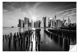 Selvklebende plakat View from Pier One, NYC, b/w